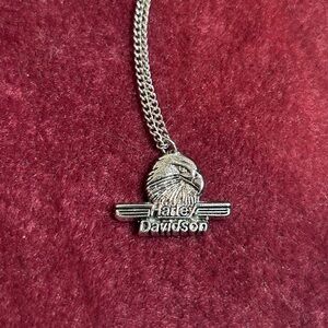 *RARE* VINTAGE DEADSTOCK STAINLESS STEEL HARLEY DAVIDSON w EAGLE HEAD NECKLACE